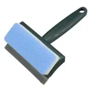Shower Squeegee Cleaning Tool with 2 in 1 Rubber & Sponge Head Green Handle