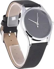 [WRITWAA] Leather Wristwatch Pocket Watches Wrist Watches for Women Wristwatches Quartz Bracelet Female Women Wrist Stopwatch Black