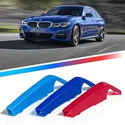 Kidney Grille Insert Clips 3pcs - Car Front Grill Mesh M-Sport Covers, Grille Insert Trims Strips, ABS Snap-on Front Grill Trim for B-M-W G20 G21 2019-2022 (8 Slats)
