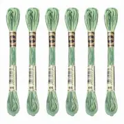 6 Skeins Embroidery Floss, Polyester Embroidery Threads Green Mix