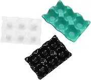 GREENADSCAPE 3pcs Ceramic Egg Storage Tray Egg Holder for Kitchen Countertop Refrigerator with Capacity