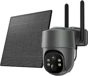 TMEZON 4G LTE Cellular Security Camera Wireless Outdoor Solar Powered, 2K HD Color Night Vision, Pan Tilt 360°View Spotlight, 2-Way Talk, SIM Card & TF Card Included, PIR Motion with Solar Panel