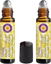 Deve Herbes TENSE ANXIETY RELIEF - Aromatherapy Essential Oil Blend of Sandalwood, Lavender, Clary Sage, Roman Chamomile & Patchouli Essential Oils 10ml X 2 (0.22oz)