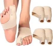 4 Count Bunion Corrector and Bunion Relief Sleeve with Gel Relief Pads, Orthopedic Corrector Brace Protector Bootie Toe Separator for Men Women Hallux Valgus