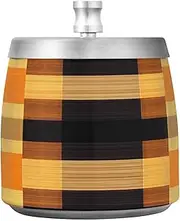 Stainless Steel Cigarette Ashtray with Lid for Home Office Outdoor Balcony Plaid Check Orange Black Gold Unique Smokeless Ciggerate Ashtray Outdoor for Home Office Decor