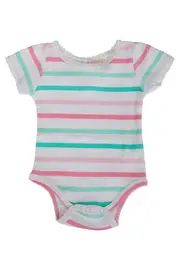 Rose Stripe Ribbed Onsie--PAP-7026