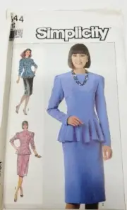 Simplicity 7844 Misses fitted Dress sewing pattern size 12 Vtg