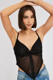 Black Flyaway Top Singlet - Size XS, Women's Singlet