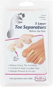 (Medium) - Pedifix 3-layer Toe Separators, 6-Count (Pack of 2)
