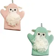 TOVINANNA 2pcs Bath Gloves Bath Seat Body Sponge Bathroom Sponge Sponges Bath Toilet Brush Handle Wipes Pool Scrubber Babies Exfoliating Sponge Material