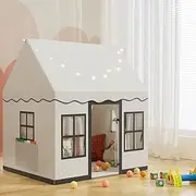 KEEZI Kids Play Tent Playhouse Castle with String Lights Floor Mat Side Pocket