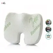 BAMBOO SEAT CUSHION Memory Foam Posture Coccyx Hip Back Lumbar Support Car Seat