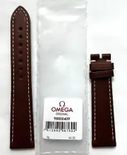 Original Omega Speedmaster 19mm Brown Leather Watch Band Strap #98000409