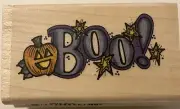 Whipper Snapper Pumpkin Stars Boo! Rubber Stamp D013