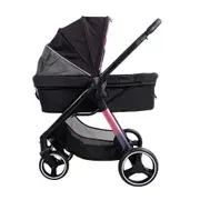 IBIYAYA Retro Luxe Folding Pet Stroller for Pets up to 30kg - Prism Black