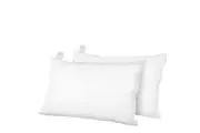 Set of 2 Goose Down Feather Pillow Bedding Soft Cotton Cover White