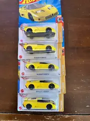 Hot Wheels '94 Bugatti EB110 SS Yellow/ HW Turbo 5/10-65/250 Bundle Of 5