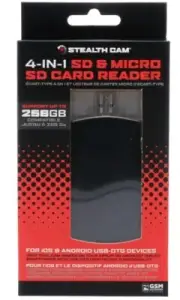 Stealth Cam Trail Camera 4-in-1 SD & MicroSD Card Reader For iOS/Android STCQMCR