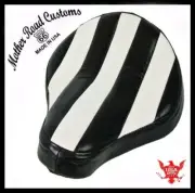 11x13 Spring Seat Black White Stitch Spring Chopper Sporster Dyna Harley Bobber