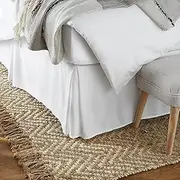 Amazon Basics Lightweight Pleated Bed Skirt - Full, Bright White