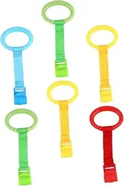 JOINPAYA 6pcs Pull Ring Stand Ring Handle Tool Nursery Cot Ring Training Stand up Walker Walking Assistant Pull Walking Assistant Cloth