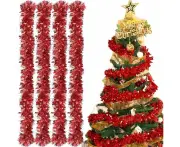 Christmas Tree Garland, 10pcs Christmas Tinsel Garlands, Christmas Tree Garland, Metallic Tinsel Garland Sparkling for Christmas Tree Decoration, Party W