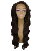LUXLUXE Asana Wavy 26 Inch 7x4 Women's Lace Front Wig, BLT-0117, Medium Brown