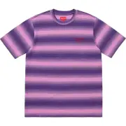 Supreme FW18 GRADIANT STRIPED S/S TOP T Shirt Men Large Purple Short Sleeve Logo