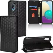 [TiHen] Compatible for Case Samsung Galaxy A73 5G, Flip Shockproof Stand Anti Fingerprints Cover with Card Slot+Tempered Glass Screen Protector*2-Black