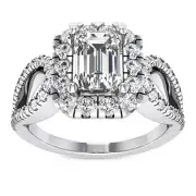 Certified 1.55 Carat Emerald Cut G/VVS2 100% Natural Diamond Ring White Gold