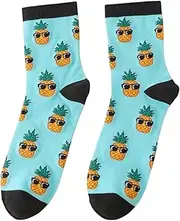 [Generic] Pineapple Socks, Swingers Gift, Pineapple Gift, Adult Size 3-7, Yellow & Green, 4-7
