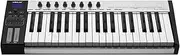 Blue 37 Portable USB MIDI Controller Keyboard 37 Semi-Weighted Keys 8 Backlit Trigger Pads Display with USB Cable Silver