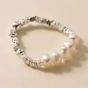 Faux Pearl / Irregular Sterling Silver Ring S925 Silver - Faux Pearl - White - One Size