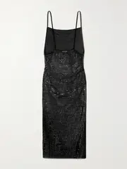 [BODE] BODE - Crescendo Open-back Sequined Mesh Midi Dress - Black - US2 US 2 Black