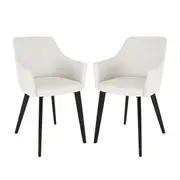 Ella Linen Dining Chair (Set of 2) - Cream White Cream White