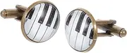 [TOGEVAL] 2pcs Men Tuxedo Cufflinks Piano Groom Cufflinks for Men's Formal Attire