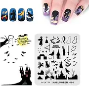 Rolabling Nail Stamping Plate Christmas Halloween Nail Art Plates Image Transfer Template Manicure Stencils Printing DIY Tool（Halloween 014）