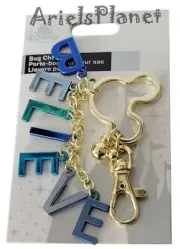 Disney Parks Mickey Mouse Ear Believe Flair Metal Bag Charm Keychain