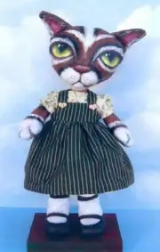 Cloth Folk Art Doll (Paper) Pattern "Little Kitty" By Susan Barmore