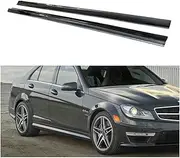 High Gloss Finished Carbon Fiber Side Skirts 1 Pair Compatible for Benz 2007-2014 W204 Real C63
