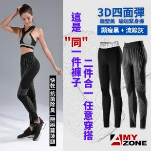 【A-MYZONE】女款親膚無痕 強力包覆 運動機能褲 瑜珈褲(運動壓力褲/健身緊身褲/束褲/legging/塑身雕塑)