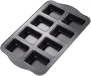 Mini Loaf Pan,Nonstick 8 Cavity Muffin and Cupcake Pan,Carbon Steel Brownie Baking Pan for Oven Baking -Gray