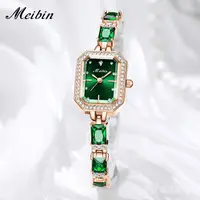 在飛比找蝦皮商城精選優惠-【meibin】新款方形手鍊手錶小眾女表珠寶時尚小綠表輕奢防