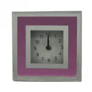 Glass and Crystal Shelf Desk Clock Silver/Pink