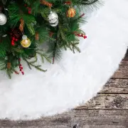 White Christmas Tree Skirt Faux Fur Xmas Tree Skirts 72 Inch Christmas Tree Plus