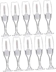 HONMEET 10Pcs Wine Glass Shaped Lip Gloss Containers Refillable Lip Color Bottles for Lip Gloss and Cosmetic Packaging