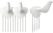 HOTLISTOR Reusable Multipurpose Bird Cubicle Wall Hooks Clips Decorative Pin Stick Hooks Office Partition Panel Hanger Cubicle Accessories pins (3-Bird Hooks)