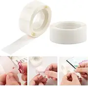 OTCRAFT 600 Pcs 1/8in (3mm) 2 Roll Ultra Thin Clear Removable Mini Glue Dots, Double Sided Stickers Permanent Sticky for Balloons Wedding Decoration or DIY Craft Dots