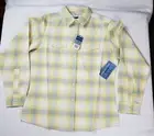 Wrangler Blues Women's Medium Yellow Plaid Long Sleeve Button Front Shirt Top