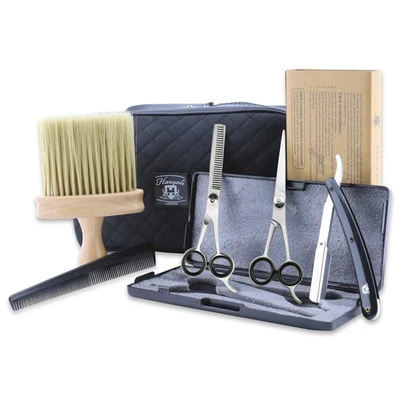 Personal Barber’s Kit, Complete Hair Dressing Kit for Professionals, Silver